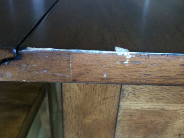 Our Gouged Dining Room Table