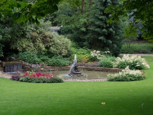 Fountain in the Landcaped Garden