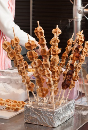 Convenient waffle-on-a-stick