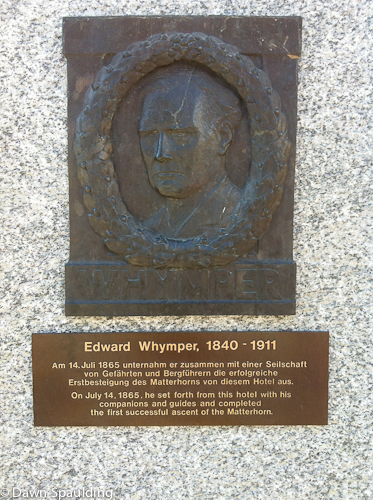 A plaque honoring Whymper