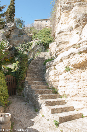Staircases are carved out of rock